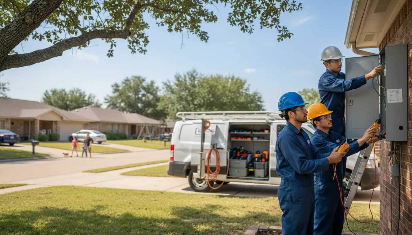 Certified electrician providing emergency electrical services in Ponder, TX